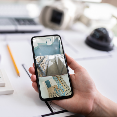 New York City security camera feed on cell phone